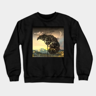 Landscape with Fractal Tree Crewneck Sweatshirt